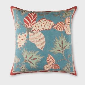 NWT Fabindia Blue Inaya cotton printed accent throw pillow covers SET OF TWO